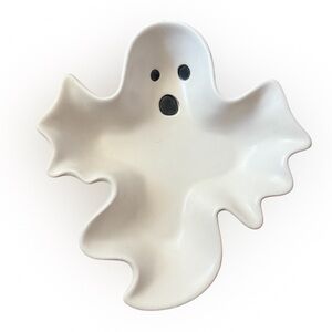 Mugshotz White Ghost Halloween Ceramic Candy/Serving Dish